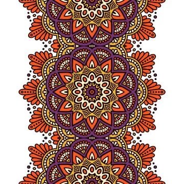 Ethnic floral seamless pattern Stock Illustration