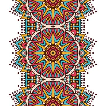 Ethnic floral seamless pattern Stock Illustration