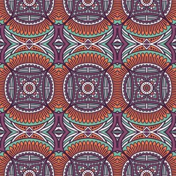 Ethnic floral seamless pattern Stock Illustration
