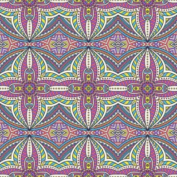 Ethnic floral seamless pattern Stock Illustration