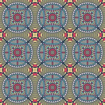 Ethnic floral seamless pattern Stock Illustration