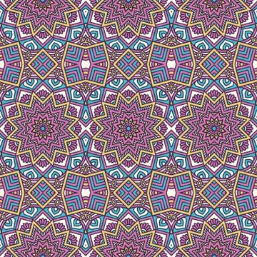 Ethnic floral seamless pattern Stock Illustration