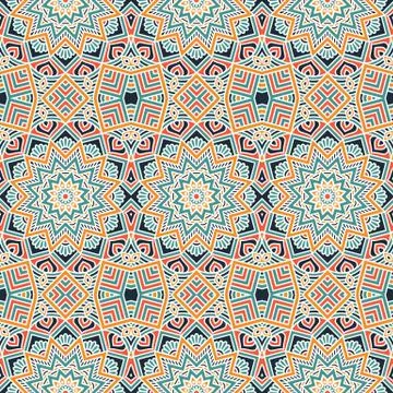 Ethnic floral seamless pattern Stock Illustration