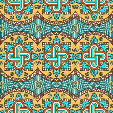 Ethnic floral seamless pattern Stock Illustration