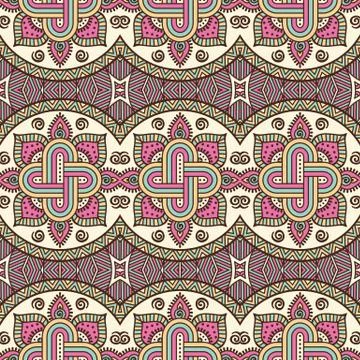 Ethnic floral seamless pattern Stock Illustration