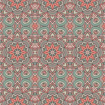 Ethnic floral seamless pattern Stock Illustration