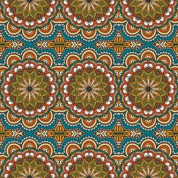 Ethnic floral seamless pattern Stock Illustration