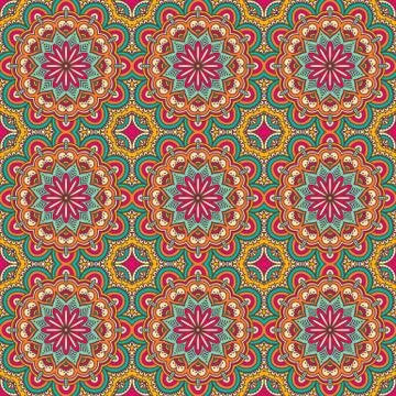 Ethnic floral seamless pattern Stock Illustration