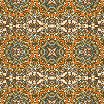 Ethnic floral seamless pattern Stock Illustration