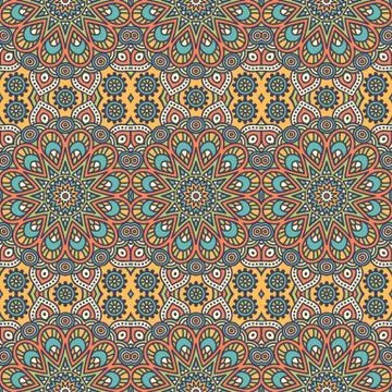Ethnic floral seamless pattern Stock Illustration