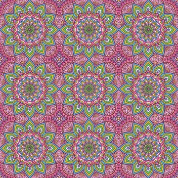 Ethnic floral seamless pattern Stock Illustration