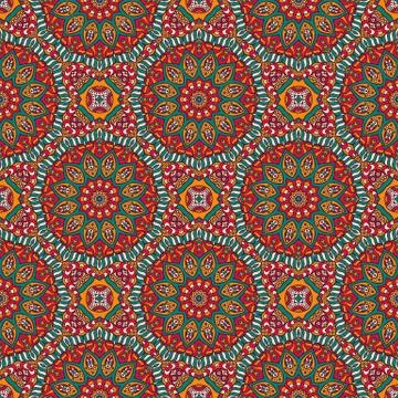 Ethnic floral seamless pattern Stock Illustration