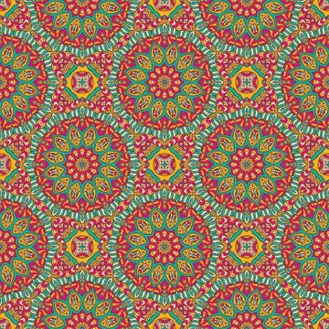 Ethnic floral seamless pattern Stock Illustration