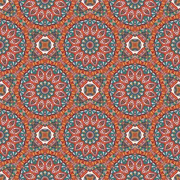 Ethnic floral seamless pattern Stock Illustration