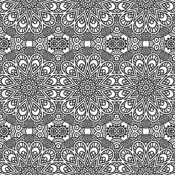 Ethnic floral seamless pattern Stock Illustration
