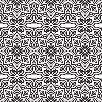 Ethnic floral seamless pattern Stock Illustration