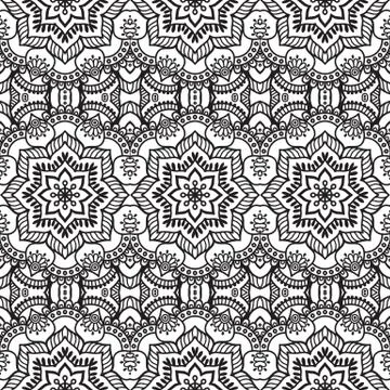 Ethnic floral seamless pattern Stock Illustration