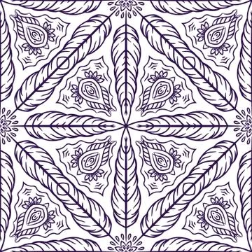 Ethnic floral seamless pattern Stock Illustration