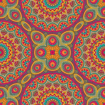 Ethnic floral seamless pattern Stock Illustration