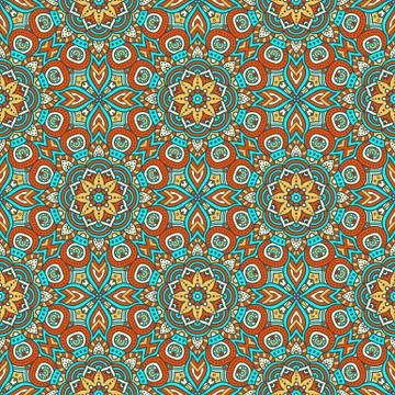 Ethnic floral seamless pattern Stock Illustration