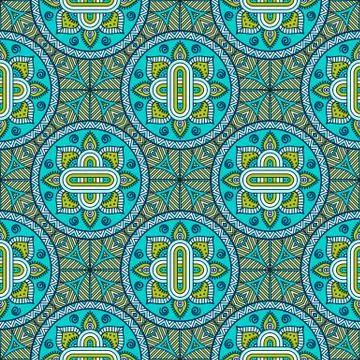 Ethnic floral seamless pattern Stock Illustration