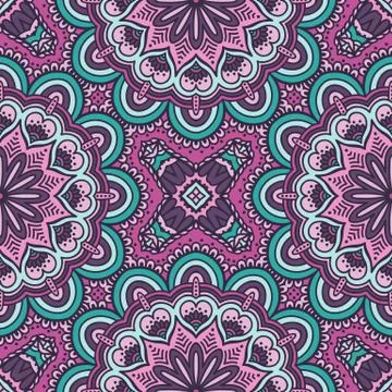 Ethnic floral seamless pattern Stock Illustration