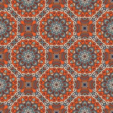 Ethnic floral seamless pattern Stock Illustration