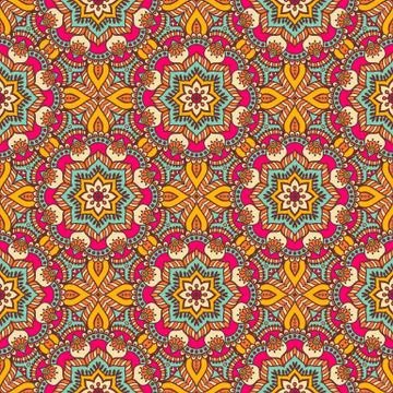 Ethnic floral seamless pattern Stock Illustration