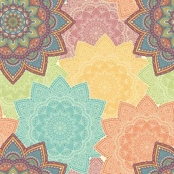 Ethnic floral seamless pattern Stock Illustration