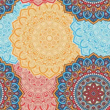 Ethnic floral seamless pattern Stock Illustration