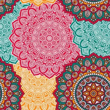 Ethnic floral seamless pattern Stock Illustration