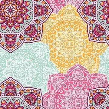 Ethnic floral seamless pattern Stock Illustration