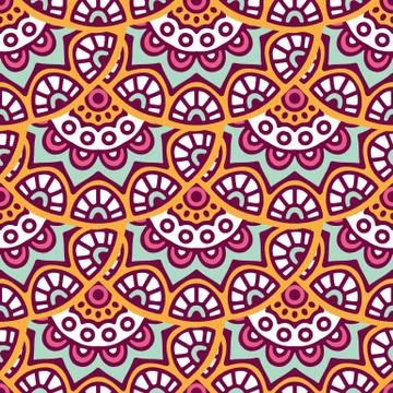 Ethnic floral seamless pattern Stock Illustration