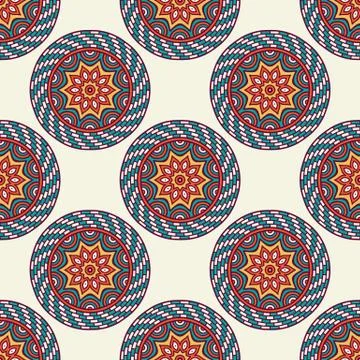 Ethnic floral seamless pattern Stock Illustration