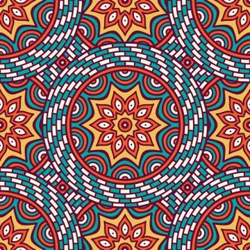 Ethnic floral seamless pattern Stock Illustration