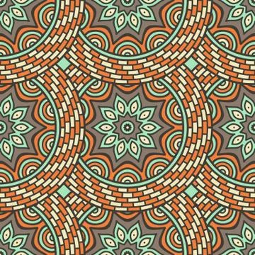Ethnic floral seamless pattern Stock Illustration