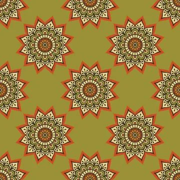 Ethnic floral seamless pattern Stock Illustration