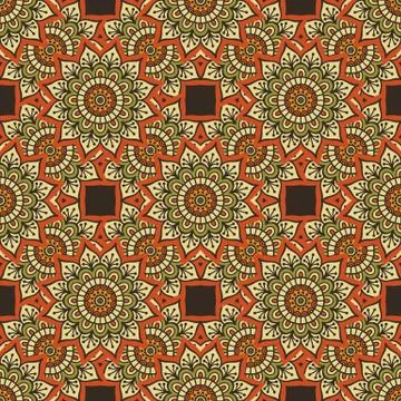 Ethnic floral seamless pattern Stock Illustration