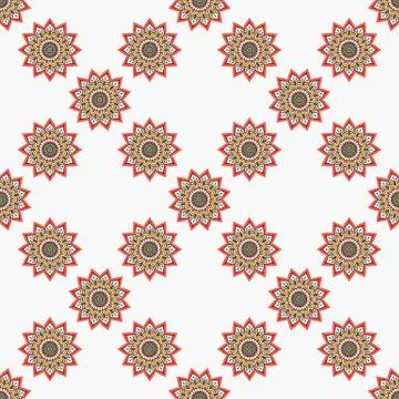 Ethnic floral seamless pattern Stock Illustration