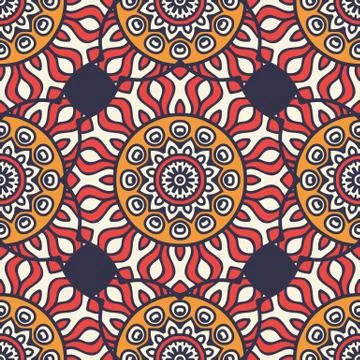 Ethnic floral seamless pattern Stock Illustration
