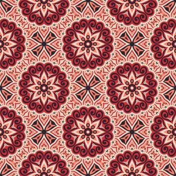 Ethnic floral seamless pattern Stock Illustration