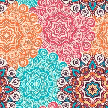 Ethnic floral seamless pattern Stock-Illustration