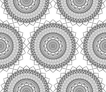 Ethnic floral seamless pattern Stock Illustration