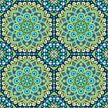 Ethnic floral seamless pattern Stock Illustration