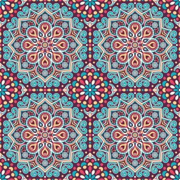 Ethnic floral seamless pattern Stock Illustration