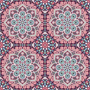 Ethnic floral seamless pattern Stock Illustration