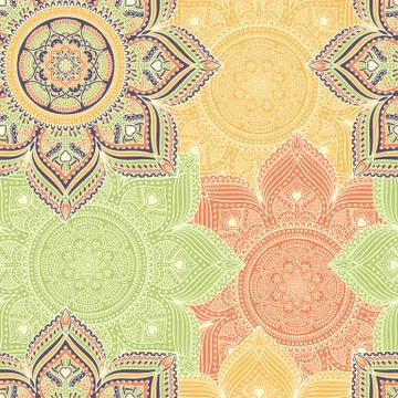 Ethnic floral seamless pattern Stock Illustration