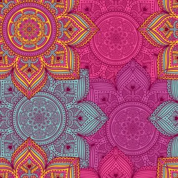 Ethnic floral seamless pattern Stock Illustration