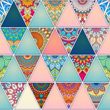 Ethnic floral seamless pattern 스톡 일러스트