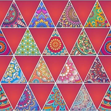 Ethnic floral seamless pattern Illustrazione stock